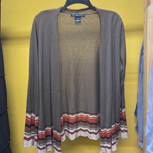 1X brown l/s striped cardigan​​